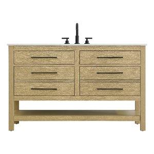 Elegant Kitchen and Bath 54&quot Single Bathroom Vanity in Honey Brown