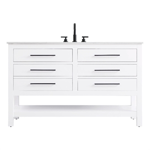 Elegant Kitchen and Bath 54&quot Single Bathroom Vanity in White