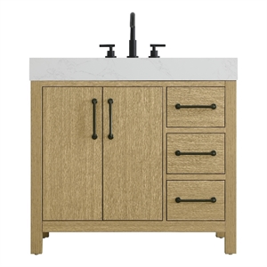 Elegant Kitchen and Bath 36&quot Single Bathroom Vanity in Honey Brown