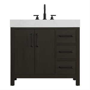 Elegant Kitchen and Bath 36&quot Single Bathroom Vanity in Mocha Brown