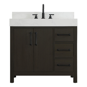 Elegant Kitchen and Bath 36&quot Single Bathroom Vanity in Mocha Brown