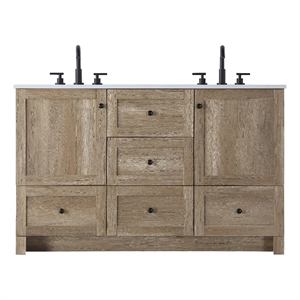 Elegant Kitchen and Bath 54&quot Double Bathroom Vanity in Natural Oak