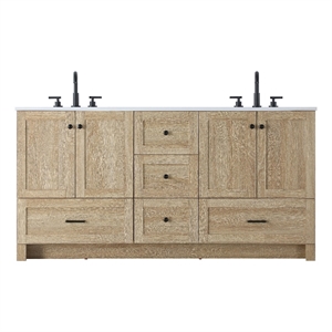 Elegant Kitchen and Bath 66&quot Double Bathroom Vanity in Mango Wood