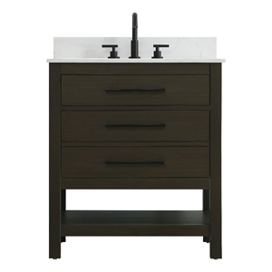 Elegant Kitchen and Bath 30&quot Single Bathroom Vanity in Mocha Brown