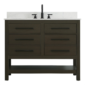 Elegant Kitchen and Bath 42&quot Single Bathroom Vanity in Mocha Brown
