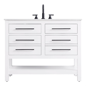 Elegant Kitchen and Bath 42&quot Single Bathroom Vanity in White