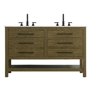 Elegant Kitchen and Bath 54&quot Double Bathroom Vanity in Chestnut Brown