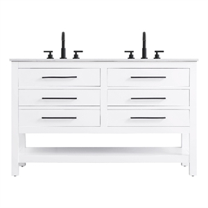 Elegant Kitchen and Bath 54&quot Double Bathroom Vanity in White