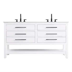 Elegant Kitchen and Bath 60&quot Double Bathroom Vanity in White