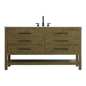 Elegant Kitchen and Bath 60&quot Single Bathroom Vanity in Chestnut Brown