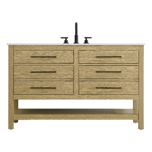 Elegant Kitchen and Bath 60&quot Single Bathroom Vanity in Honey Brown