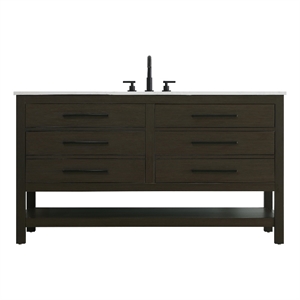 Elegant Kitchen and Bath 60&quot Single Bathroom Vanity in Mocha Brown