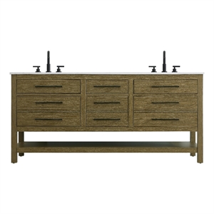 Elegant Kitchen and Bath 72&quot Double Bathroom Vanity in Chestnut Brown