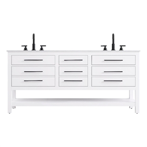 Elegant Kitchen and Bath 72&quot Double Bathroom Vanity in White