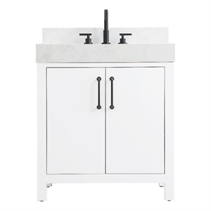 Elegant Kitchen and Bath 30&quot Single Bathroom Vanity in White With Backsplash