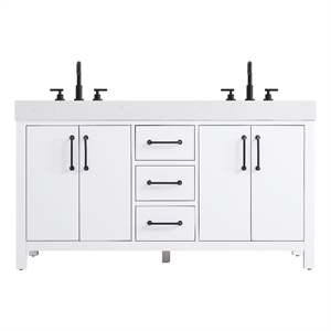 Elegant Kitchen and Bath 60&quot Double Bathroom Vanity in White