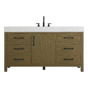 Elegant Kitchen and Bath 60&quot Single Bathroom Vanity in Chestnut Brown