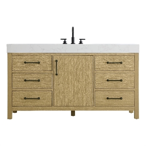 Elegant Kitchen and Bath 60&quot Single Bathroom Vanity in Honey Brown