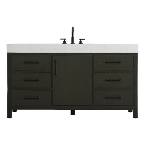 Elegant Kitchen and Bath 60&quot Single Bathroom Vanity in Mocha Brown