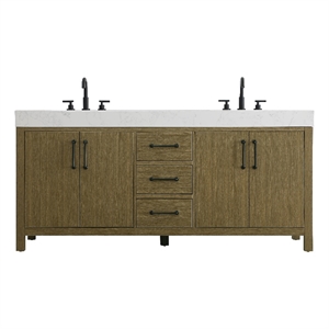 Elegant Kitchen and Bath 72&quot Double Bathroom Vanity in Chestnut Brown