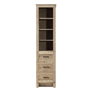 Elegant Kitchen and Bath 16&quot Bath Storage Glass Cabinet in Natural Oak
