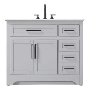 Elegant Kitchen and Bath 42&quot Single Bathroom Vanity With Bacskplash in Grey