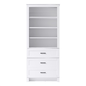 Elegant Kitchen and Bath 28&quot Bath Storage Glass Cabinet in White