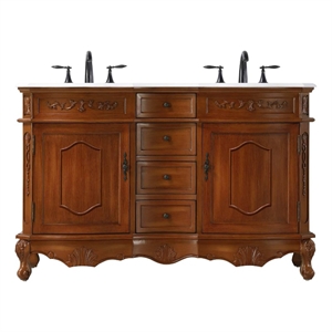 Elegant Kitchen and Bath 54&quot Double Bathroom Vanity in Teak