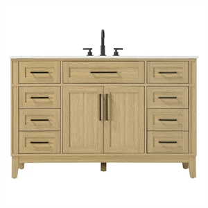 Elegant Kitchen and Bath 54&quot Single Bathroom Vanity in Honey Brown