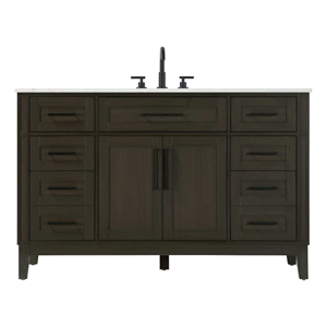 Elegant Kitchen and Bath 54&quot Single Bathroom Vanity in Mocha Brown