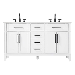 Elegant Kitchen and Bath 60&quot Double Bathroom Vanity in White