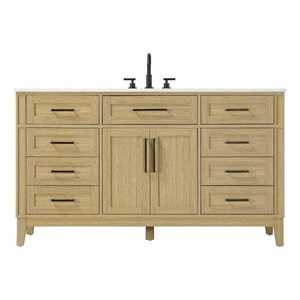 Elegant Kitchen and Bath 60&quot Single Bathroom Vanity in Honey Brown