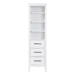 Elegant Kitchen and Bath 20&quot Open Shelving Bath Storage Cabinet in White