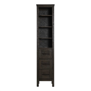 Elegant Kitchen and Bath 16&quot Open Shelving Bath Storage Cabinet in Chocolate Oak