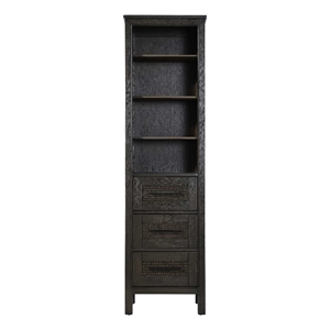 Elegant Kitchen and Bath 20&quot Open Shelving Bath Storage Cabinet in Chocolate Oak