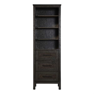 Elegant Kitchen and Bath 24&quot Open Shelving Bath Storage Cabinet in Chocolate Oak