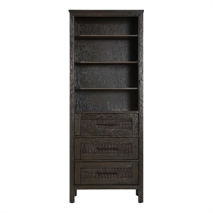 Elegant Kitchen and Bath 28&quot Open Shelving Bath Storage Cabinet in Chocolate Oak