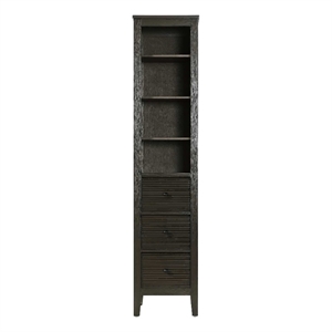 Elegant Kitchen and Bath 16&quot Open Shelving Bath Storage Cabinet in Chocolate Oak