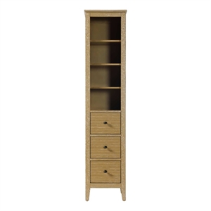 Elegant Kitchen and Bath 16&quot Open Shelving Bath Storage Cabinet in Linen Oak