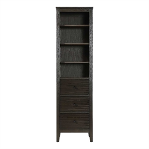 Elegant Kitchen and Bath 20&quot Open Shelving Bath Storage Cabinet in Chocolate Oak