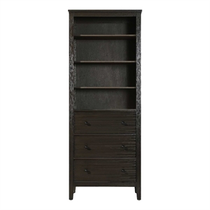 Elegant Kitchen and Bath 28&quot Open Shelving Bath Storage Cabinet in Chocolate Oak