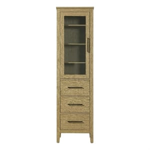 Elegant Kitchen and Bath 20&quot Bath Storage Glass Cabinet in Honey Brown