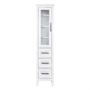 Elegant Kitchen and Bath 16&quot Bath Storage Glass Cabinet in White