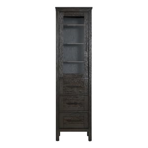 Elegant Kitchen and Bath 20&quot Bath Storage Glass Cabinet in Chocolate Oak