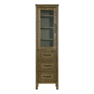 Elegant Kitchen and Bath 20&quot Bath Storage Glass Cabinet in Hazel Oak