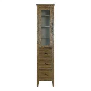 Elegant Kitchen and Bath 16&quot Bath Storage Glass Cabinet in Hazel Oak
