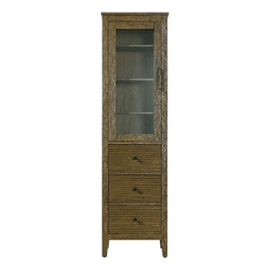 Elegant Kitchen and Bath 20&quot Bath Storage Glass Cabinet in Hazel Oak
