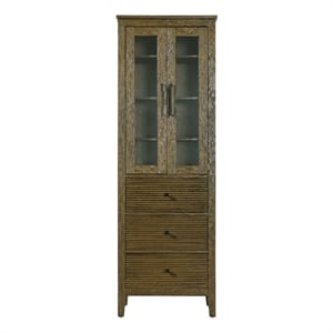 Elegant Kitchen and Bath 24&quot Bath Storage Glass Cabinet in Hazel Oak