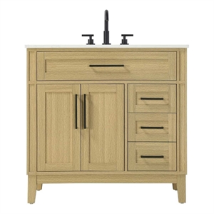 Elegant Kitchen and Bath 36&quot Single Bathroom Vanity in Honey Brown