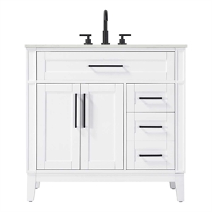 Elegant Kitchen and Bath 36&quot Single Bathroom Vanity in Honey White